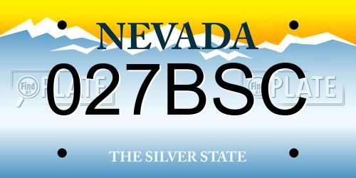 027BSC Nevada License Plate