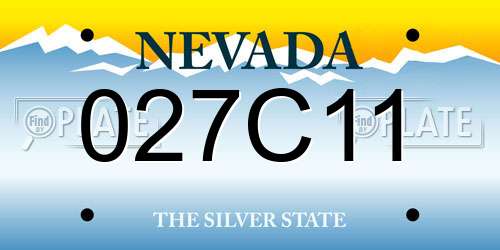 027C11 Nevada License Plate