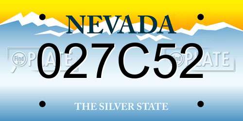 027C52 Nevada License Plate