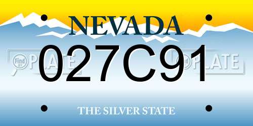 027C91 Nevada License Plate