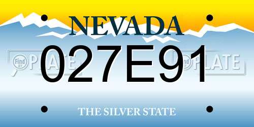 027E91 Nevada License Plate