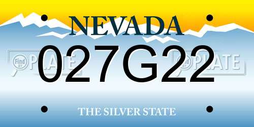 027G22 Nevada License Plate