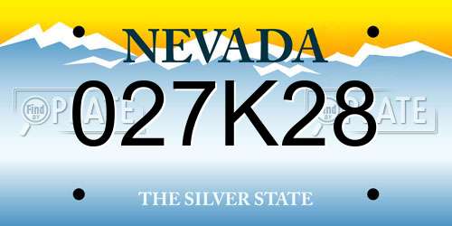 027K28 Nevada License Plate