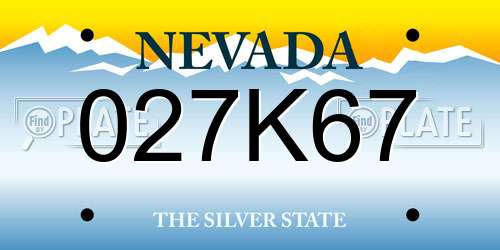 027K67 Nevada License Plate
