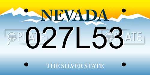 027L53 Nevada License Plate