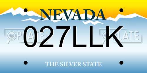 027LLK Nevada License Plate