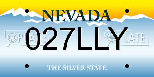 027LLY Nevada License Plate