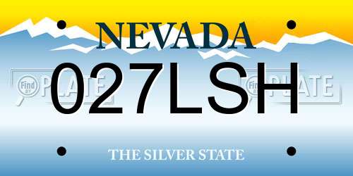 027LSH Nevada License Plate
