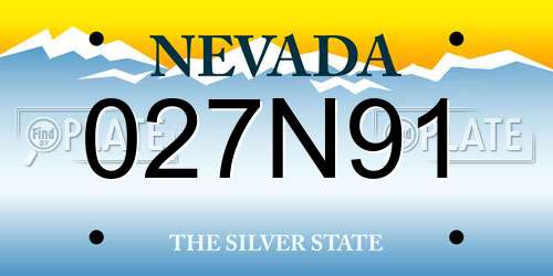 027N91 Nevada License Plate