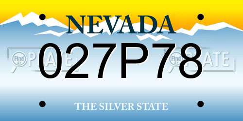 027P78 Nevada License Plate