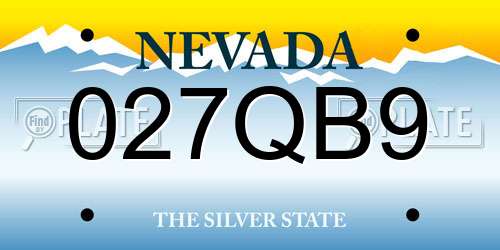027QB9 Nevada License Plate