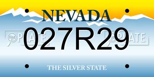 027R29 Nevada License Plate