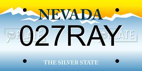 027RAY Nevada License Plate