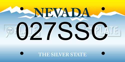 027SSC Nevada License Plate