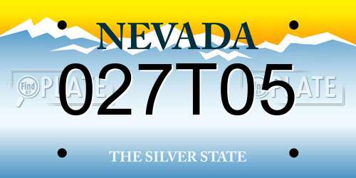 027T05 Nevada License Plate