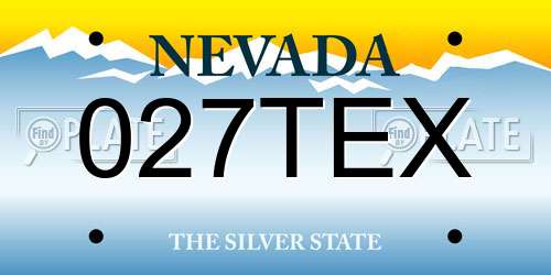 027TEX Nevada License Plate