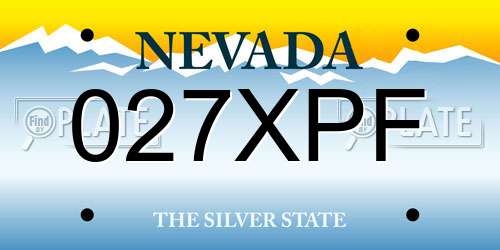 027XPF Nevada License Plate