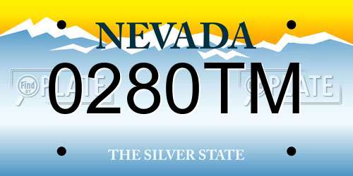 0280TM Nevada License Plate