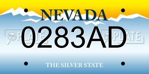 0283AD Nevada License Plate