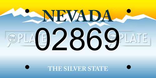 02869 Nevada License Plate