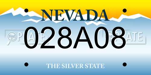 028A08 Nevada License Plate