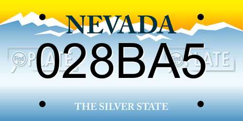 028BA5 Nevada License Plate