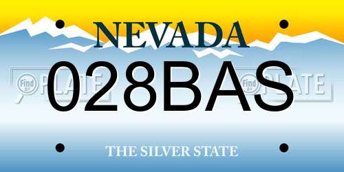 028BAS Nevada License Plate