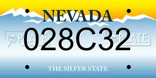 028C32 Nevada License Plate