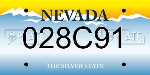 028C91 Nevada License Plate