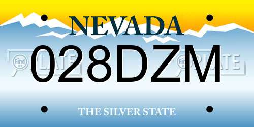 028DZM Nevada License Plate