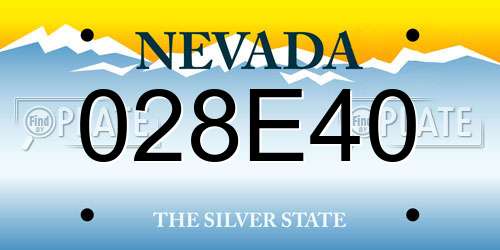 028E40 Nevada License Plate
