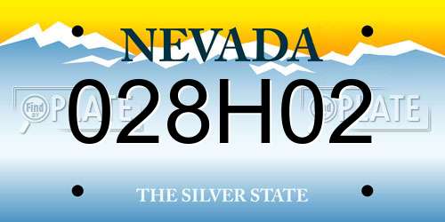 028H02 Nevada License Plate