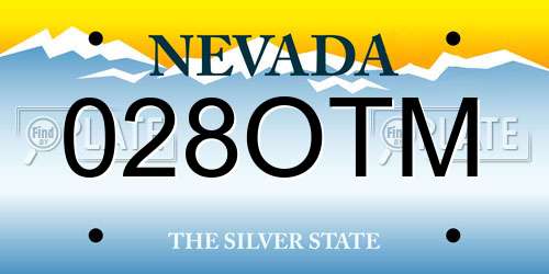 028OTM Nevada License Plate