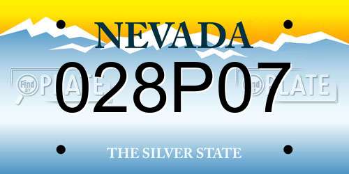 028P07 Nevada License Plate