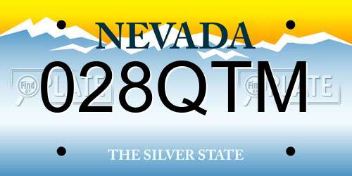 028QTM Nevada License Plate