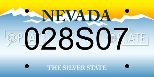 028S07 Nevada License Plate