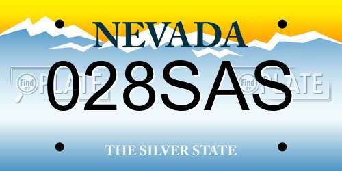 028SAS Nevada License Plate
