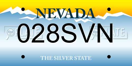 028SVN Nevada License Plate