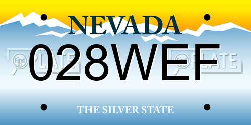028WEF Nevada License Plate