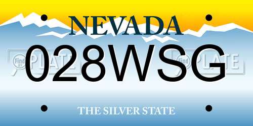 028WSG Nevada License Plate