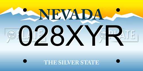 028XYR Nevada License Plate