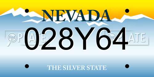 028Y64 Nevada License Plate