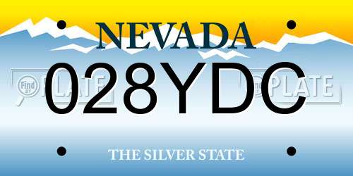 028YDC Nevada License Plate