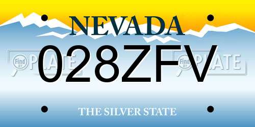 028ZFV Nevada License Plate