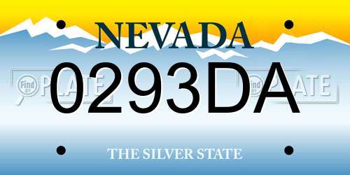 0293DA Nevada License Plate