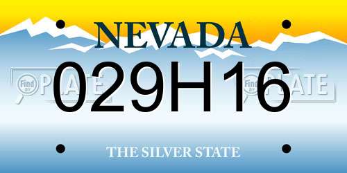 029H16 Nevada License Plate