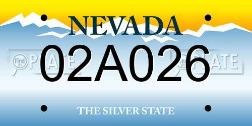 02A026 Nevada License Plate