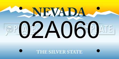 02A060 Nevada License Plate