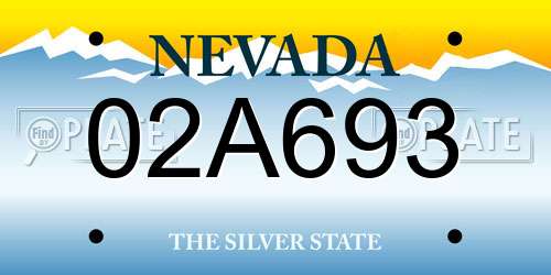 02A693 Nevada License Plate