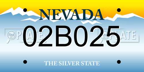 02B025 Nevada License Plate